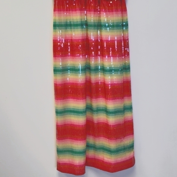 J.Crew Short-Sleeve Sequin Dress in Watermelon Stripe Size 2 - Picture 9 of 16